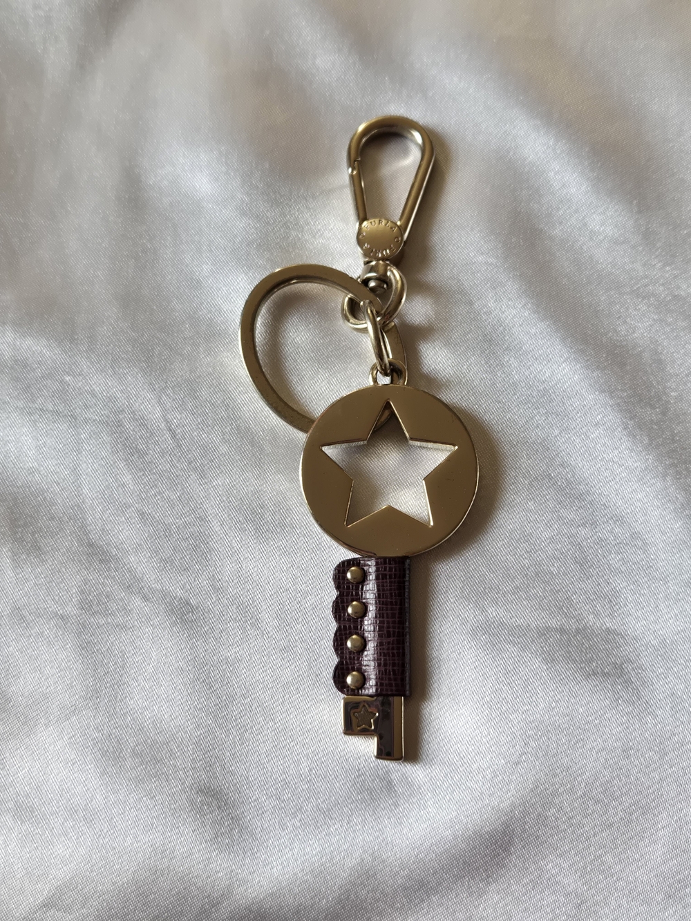 Furla Gold-Tone Star Key Charm with Burgundy Leather Accent - Picture 5 of 5